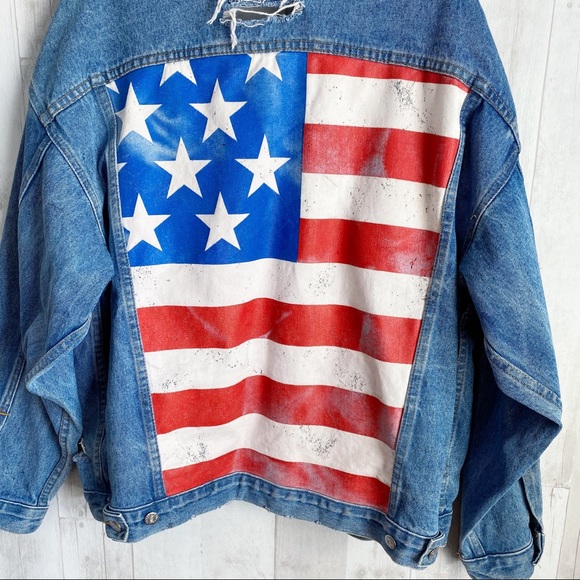❌SOLD❌ [Vintage] Oversized Distressed Denim Jacket - Picture 5 of 11
